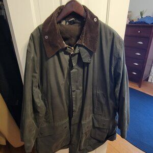 Barbour Green Military Field Jacket with Brown Collar